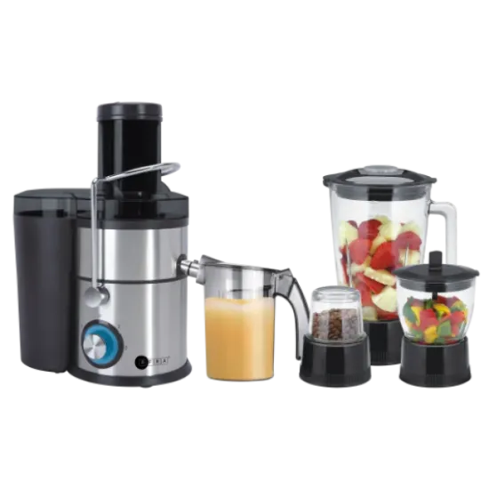 AFRA 4 in 1 Juicer, AF-800JCBK, 800W, 2 Speed Settings, Pulse Function, 1.5L Capacity, Glass Blender, Stainless Steel Blades, With Meat Chopper & Grinder Jar.