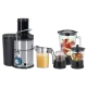 AFRA 4 in 1 Juicer, AF-800JCBK, 800W, 2 Speed Settings, Pulse Function, 1.5L Capacity, Glass Blender, Stainless Steel Blades, With Meat Chopper & Grinder Jar.