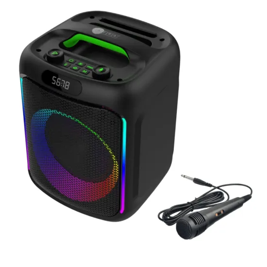 AFRA Bluetooth Speaker, 30 Watts, Black, Plastic Body, Ultra Bass, 7.4V/3000mah Rechargeable Battery, RGB Lighting, AF-0030BSBK, ESMA Approved, 2 Years Warranty.