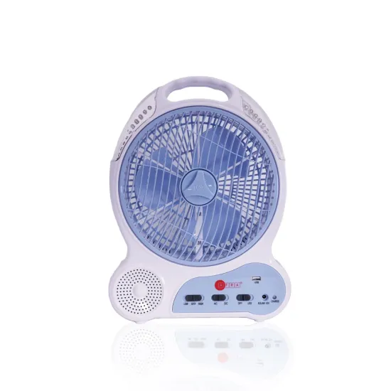 AFRA Rechargeable LED Fan, 16 Watts, White, Plastic Body, Solar Charging Port, ESMA, AF-0920RFNS, 2 Year Warranty