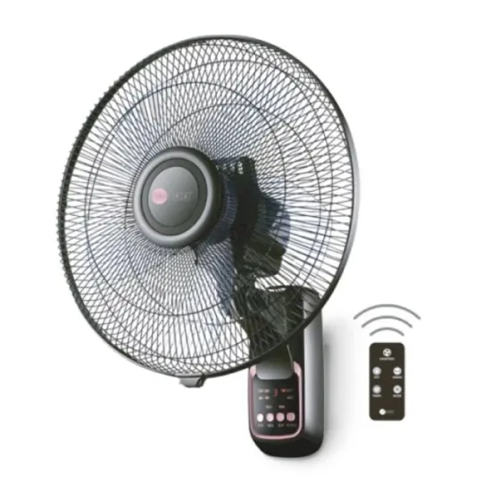 AFRA Wall Mount Fan, 16 Inch, 60w, 5.5m3/min Flow Rate, 90° Oscillation, RPM 1250 with Remote 3 Speed Controller, Black & Rose Gold, AF-1612WFBG, 2 Year Warranty