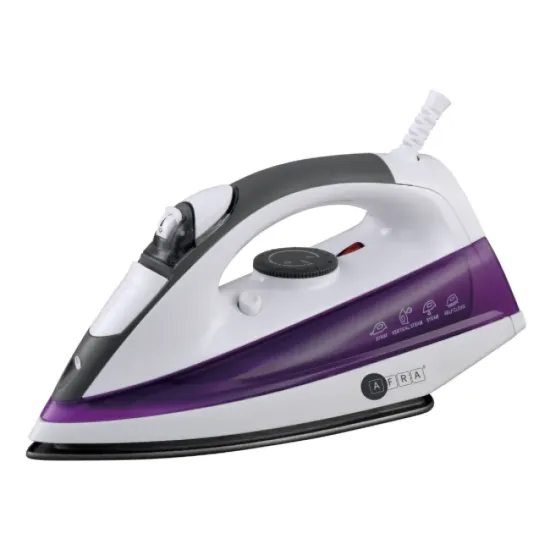 AFRA Steam Iron, 430ml, White And Purple, Ceramic Coated Soleplate, Vertical Steam, ESMA Approved, AF-2200IRWP, 2 Years Warranty