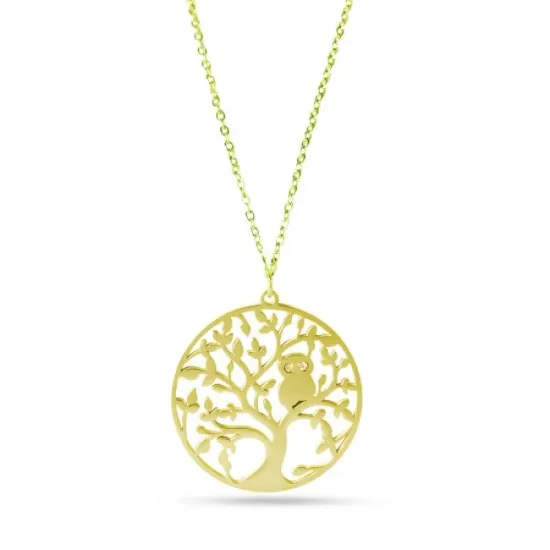 AFRA TREE GOLD STAINLESS STEEL NECKLACE