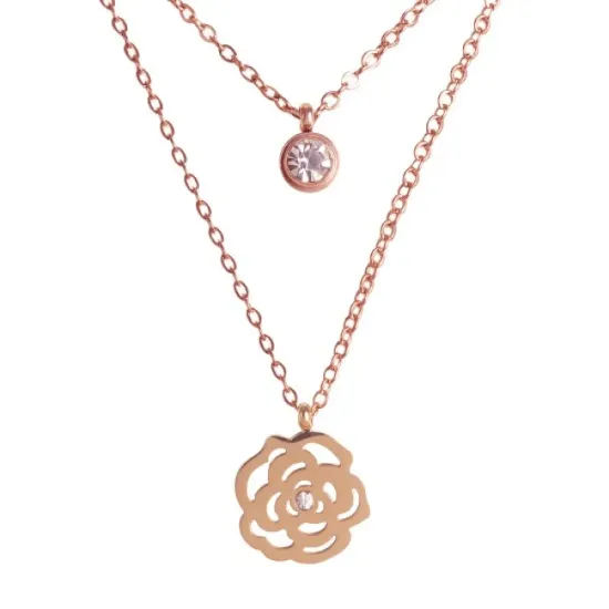 AFRA ROSETTE GOLD STAINLESS STEEL NECKLACE