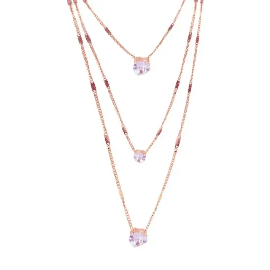 AFRA JEWEL ROSEGOLD STAINLESS STEEL NECKLACE