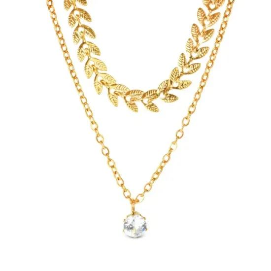 AFRA ELEGANT GOLD STAINLESS STEEL NECKLACE