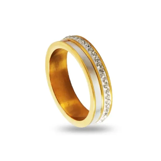 AFRA GLAZE GOLD STAINLESS STEEL RING