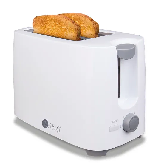 AFRA Japan Electric Breakfast Toaster, 700W, 2 Slots, Removable Crumb Tray, Plastic Body, White Finish, G-Mark, ESMA, RoHS, CB, 2 years warranty