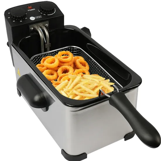 AFRA Deep Fryer, 2000W, 3 Liter, Stainless Steel Housing, Easy Clean Enamel Inner Pot, Temperature Control, Auto Shut-Off Safety, With Viewing Window, G-MARK, ESMA, ROHS, and CB Certified, 2 years Warranty.