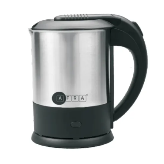 AFRA Portable Electrical Kettle, 1.0L- 1500w, Removable Cover, Water Level Indicator, Stainless Steel Concealed Heating Element, Overheat Protection, AF-1015KTSS, 2 Year Warranty