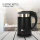 AFRA stainless steel electric kettle, 1.0l, silver, stainless steel, rapid heating, built-in water level indicator, automatic shutoff, universal compatibility; model AF-1215KTBK, 2-year warranty