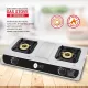 AFRA Two Burner Gas Stove, Two Burners, Battery Powered Ignition, Stainless Steel, Double Injection, G-MARK, ESMA, ROHS, and CB Certified, AF-0002GSSS, 2 years warranty