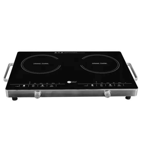 Afra Infrared Cooktop (Double), 3000W, LED Display, Child Lock, Crystal Plate, Stainless Steel Body, 4 digital LED display, G-Mark, ESMA, RoHS, And CB Certified, AF-3000ICBK, 2 Years Warranty.