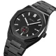 AFRA Octavian Gentleman’s Watch, Lightweight Black Metal Case, Black Dial, Metal Bracelet Strap, Water Resistant 30m