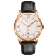 AFRA Oberon Gentleman’s Watch, Lightweight Rose Gold Metal Case, Black Leather Strap, White Dial, Water Resistant 30m