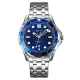 AFRA NAVIGATOR GENTS WATCH SILVER CASE BLUE DIAL SILVER BRACELET