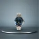 AFRA NAVIGATOR GENTS WATCH SILVER CASE BLUE DIAL SILVER BRACELET