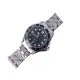 AFRA NAVIGATOR GENTS WATCH SILVER CASE BLACK DIAL SILVER BRACELET