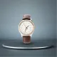 AFRA ELEMENTAL GENTS WATCH ROSE GOLD CASE WHITE DIAL BROWN LEATHER