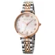 AFRA Luna Lady’s Watch, Rose Gold and Silver Metal Alloy Case, Mop Dial, Rose Gold and Silver Bracelet Strap with Latch, Water Resistant 30m