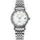 AFRA Calla Lady’s Watch, Silver Metal Alloy Case, White Mop Dial, Silver Bracelet Strap with Latch, Water Resistant 30m