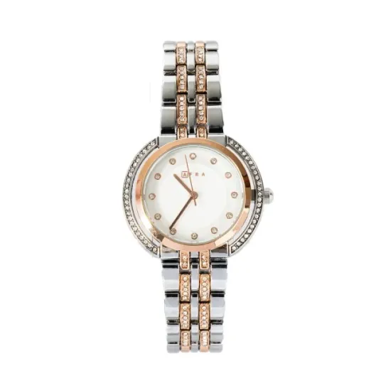 AFRA HELENE LADIES WATCH GOLD/SILVER CASE SILVER MOP DIAL SILVER/GOLD BRACELET